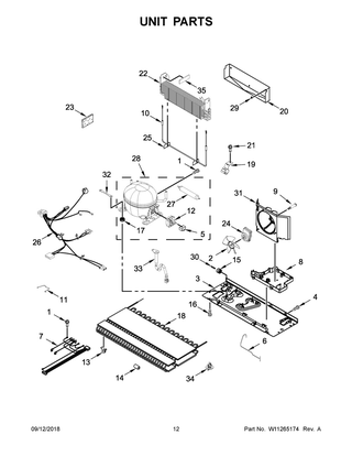 Unit Parts Diagram and Parts List for WRFA35SWHZ01  Whirlpool Refrigerator