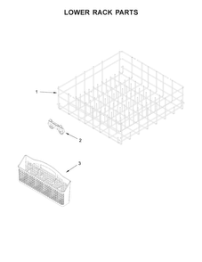 Lower Rack Parts Diagram and Parts List for WDF560SAFB0  Whirlpool Dishwasher