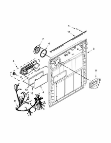 Inner Door Parts Diagram and Parts List for 66512723K310  Kenmore Dishwasher
