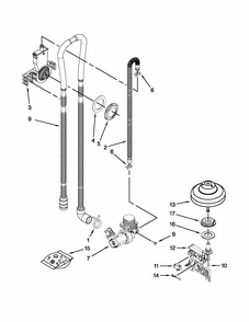 Fill, Drain And Overfill Parts Diagram and Parts List for 66513263K114  Kenmore Dishwasher