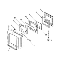Oven Door Diagram and Parts List for KEBI107DWH10  KitchenAid Wall Oven