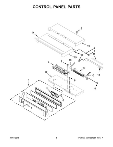 Control Panel Parts Diagram and Parts List for IBS300DS02  Whirlpool Wall Oven