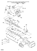 MOTOR AND ICE CONTAINER Diagram and Parts List for 6ED25DQXFB02  Whirlpool Refrigerator