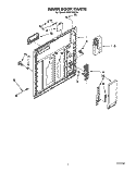 INNER DOOR Diagram and Parts List for DU9750XY0  Whirlpool Dishwasher