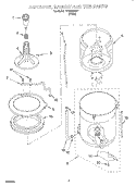 AGITATOR, BASKET AND TUB Diagram and Parts List for CCW5294W1  Whirlpool Washer