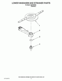 LOWER WASHARM AND STRAINER PARTS Diagram and Parts List for IUD9750WS4  Whirlpool Dishwasher