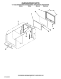 OVEN DOOR PARTS Diagram and Parts List for WOS51EC0AS00  Whirlpool Wall Oven