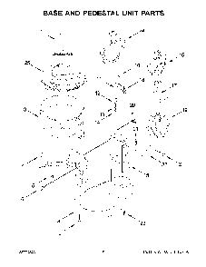 Base And Pedestal Unit Parts Diagram and Parts List for KSM60SECXCU0  KitchenAid Mixer