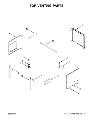 Top Venting Parts Diagram and Parts List for WOC54EC7HB02  Whirlpool Microwave Oven Combo