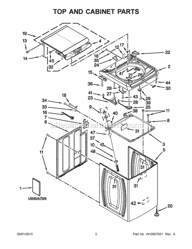 Part Location Diagram of W10560146 Whirlpool USE WPL W10440729