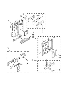 Dispenser Parts Diagram and Parts List for KBSD608EBS00  KitchenAid Refrigerator