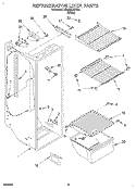 REFRIGERATOR LINER Diagram and Parts List for RS20EKXDW01  Roper Refrigerator
