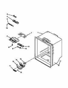 Refrigerator Liner Parts Diagram and Parts List for 59679463410  Kenmore Refrigerator