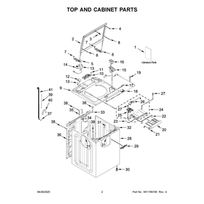 Part Location Diagram of W11701943 Maytag Hinge, Lid (Left)