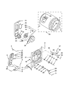 Bulkhead Parts Diagram and Parts List for 11072102310  Kenmore Dryer
