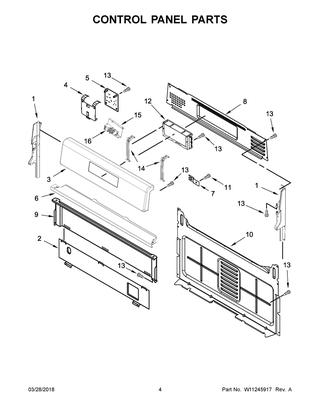 Control Panel Parts Diagram and Parts List for WFG510S0HW0  Whirlpool Range