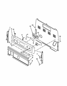 Control Panel Parts Diagram and Parts List for IES505DS0  Whirlpool Range