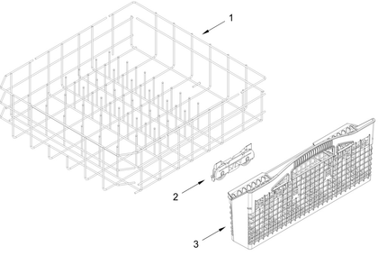 Part Location Diagram of W11773654 Whirlpool Dishrack, Lower