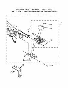 W10336852 Burner Assembly Parts Diagram and Parts List for 11071262311  Kenmore Dryer