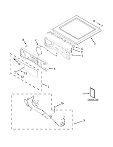 Top And Console Parts Diagram and Parts List for WGD75HEFW0  Whirlpool Dryer