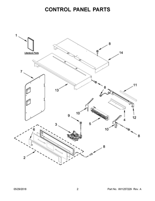 Control Panel Parts Diagram and Parts List for WOC97ES0ES04  Whirlpool Microwave Oven Combo