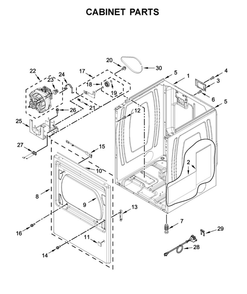 Cabinet Parts Diagram and Parts List for YWED5100HC0  Whirlpool Dryer