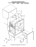 TUB AND FRAME PARTS Diagram and Parts List for WDF310PLAD1  Whirlpool Dishwasher