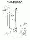 FILL, DRAIN AND OVERFILL PARTS Diagram and Parts List for KUDC03IVBL4  KitchenAid Dishwasher