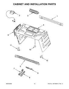 Cabinet And Installation Parts Diagram and Parts List for YKMHC319KPS0  Whirlpool Microwave Oven Combo