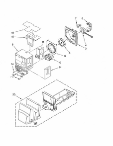 Motor & Ice Container Diagram and Parts List for 59679243014  Kenmore Refrigerator
