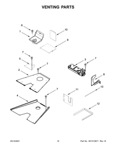 Venting Parts Diagram and Parts List for JGRP430HM01  Whirlpool Range