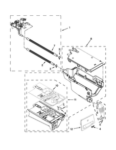 Dispenser Parts Diagram and Parts List for 7MWFW81HEDW0  Whirlpool Washer