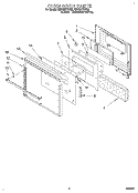 OVEN DOOR Diagram and Parts List for RB760PXYQ5  Whirlpool Wall Oven