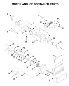 Motor And Ice Container Parts Diagram and Parts List for WRS315SDHM04  Whirlpool Refrigerator
