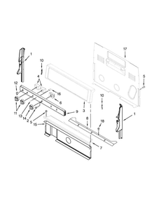 Control Panel Parts Diagram and Parts List for WFC340S0EB0  Whirlpool Range
