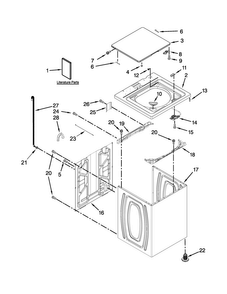 Top And Cabinet Parts Diagram and Parts List for 4KWTW4930DQ0  Whirlpool Washer