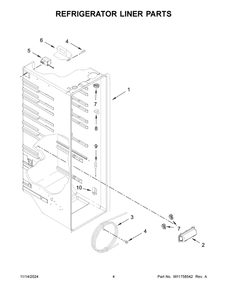 03 - Refrigerator Liner Parts Diagram and Parts List for WRS325SDHW11  Whirlpool Refrigerator