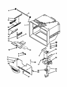 Freezer Liner Parts Diagram and Parts List for 59679463410  Kenmore Refrigerator