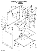 WASHER CABINET PARTS Diagram and Parts List for WET3300SQ1  Whirlpool Washer Dryer Combo