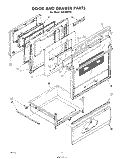 DOOR AND DRAWER Diagram and Parts List for RJE390PW  Whirlpool Range