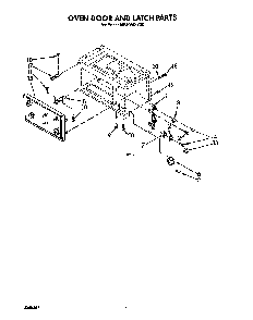 Oven Door And Latch Diagram and Parts List for MS3080XY0  Whirlpool Microwave