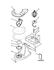 Base And Pedestal Unit Parts Diagram and Parts List for 5KSM155GBASA0  KitchenAid Mixer