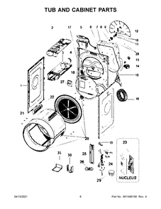 Part Location Diagram of W11519721 Whirlpool BAFFLE-DRM