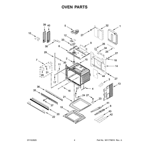 Oven Parts Diagram and Parts List for KOED530SPS00  KitchenAid Wall Oven