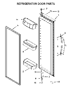 Refrigerator door parts Diagram and Parts List for 10651769512  Kenmore Refrigerator