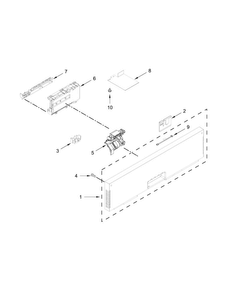 Control Panel And Latch Parts Diagram and Parts List for KDTE204EPA2  KitchenAid Dishwasher
