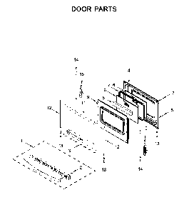 Door parts Diagram and Parts List for WFG525S0JV1  Whirlpool Range
