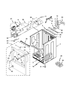 Cabinet Parts Diagram and Parts List for 7MWGD8500EC1  Whirlpool Dryer