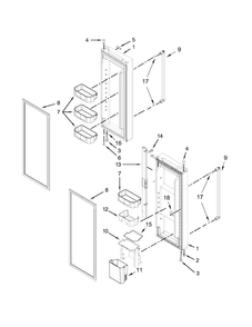 Refrigerator Door Parts Diagram and Parts List for KRFF300ESS01  KitchenAid Refrigerator