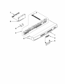 Control Panel And Latch Parts Diagram and Parts List for 66513043K110  Kenmore Dishwasher